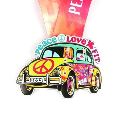 주문 대형 크기 다채로운 염화 합금 금속 수상 메달 이중 재료 사용자 지정 모양 온라인 제조