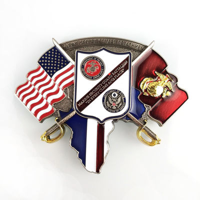 주문 Custom Sliver And Shiny Gold Bicolor Challenge Coin 프로모션용 동전 온라인 제조
